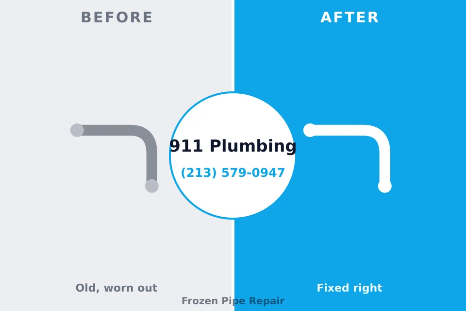 Before and after: plumbing repair Fullerton, PA